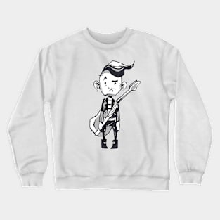 Character Holding Guitar Design Crewneck Sweatshirt